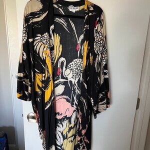 Bel Kazan Multicolor Swan Kimono One Size